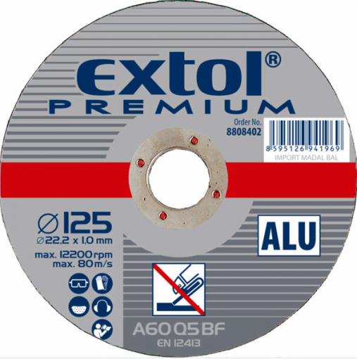 EXTOL - Kotúč rezný na hliník, 125x1,0