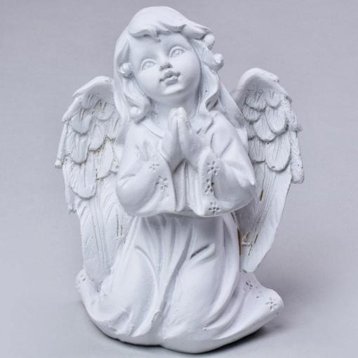 Anjel polyrez.biely modliaci 14cm - Dekorácia