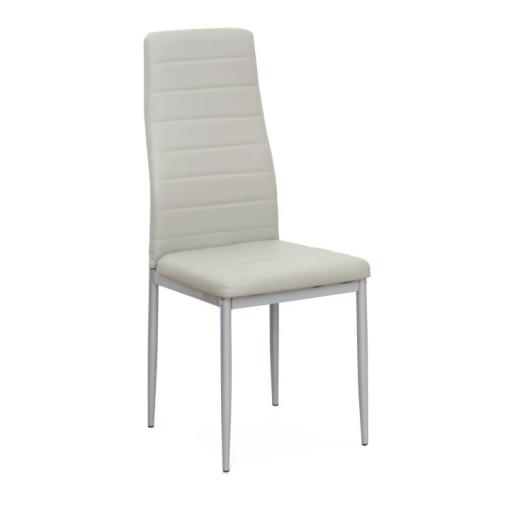 COLETA NOVA SS/SI - stolička jedálenská svetlosivá ekokoža / sivý kov