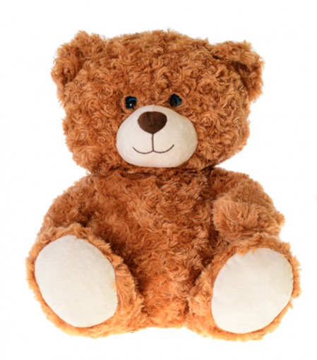 MIKRO -  Medveď plyšový 34cm sediaci žmurkajúce oči na batérie hrajúci uspávanky