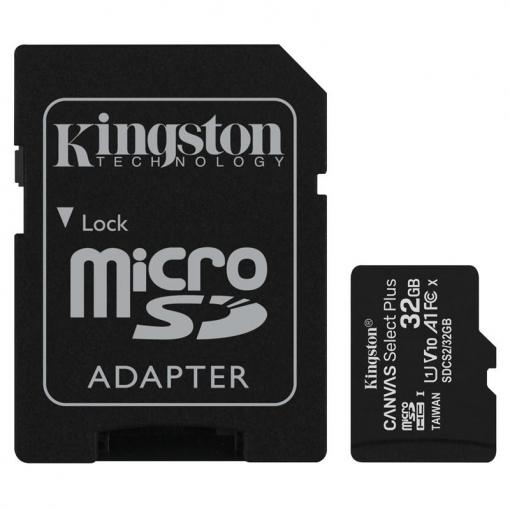 Kingston Canvas Select Plus MicroSDHC 32GB Class 10 (r100MB,w10MB) - Pamäťová karta + adaptér