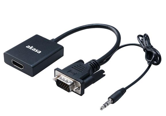 Akasa VGA na HDMI s audio káblom - redukcia VGA - HDMI