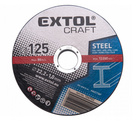 EXTOL - Kotúč rezný na kov 125x1,0x22 mm