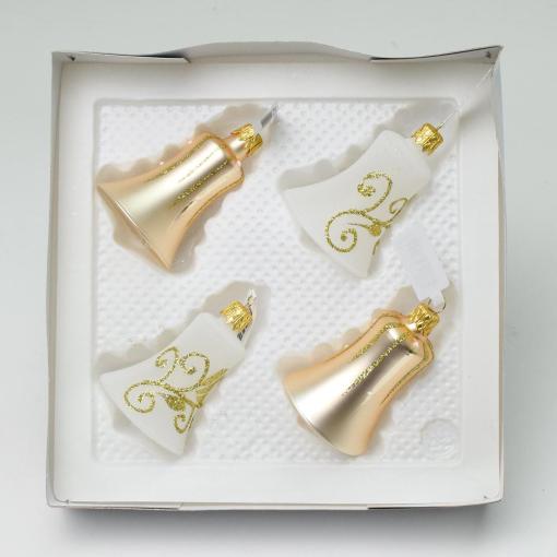 Vianočný zvonček sklo champane 4ks - Dekorácia