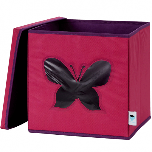 LOVE IT STORE IT Úložný box na hračky s krytom a okienkom - motýľ - Box na hračky