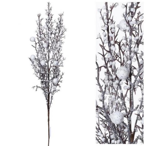Konár osnežený + plody 50cm - Umelý kvet vianočný