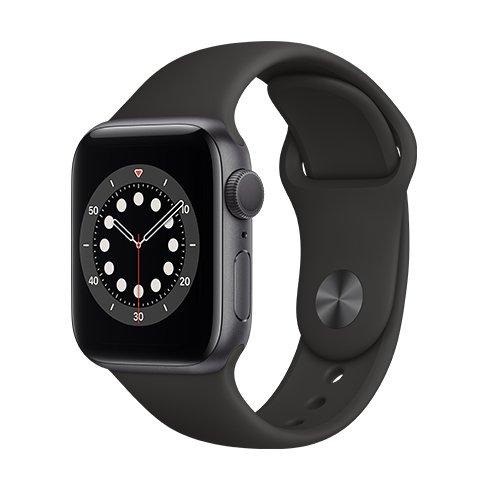 Apple Watch Series 6 GPS, 40mm Space Gray Aluminium Case with Black Sport Band - Smart hodinky