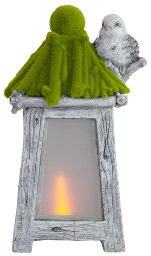 Strend Pro - Dekorácia MagicHome, Lampáš s vtáčikom, solárna, LED, keramika, 26x20x45 cm
