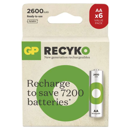 GP ReCyko HR6 (AA) 2600mAh 4+2ks - Nabíjacie batérie