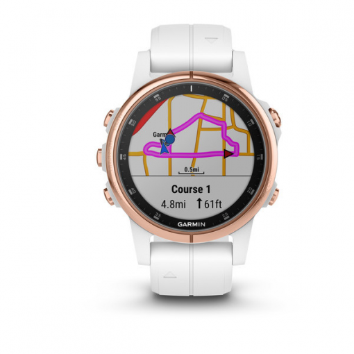 Garmin fénix 5S Plus Sapphire, Rose Gold, White band - smart hodinky