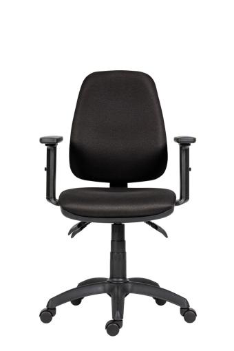 1140 ASYN C D2 CI + BR06 - kancelárská stolička, látka DORA D2 čierna s podrúčkami BR 06