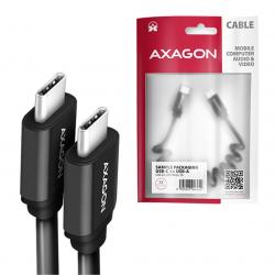 AXAGON krútený kábel USB-C to USB-C 3A, 0.6m čierny