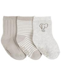CARTER'S Ponožky White-Grey Elephant neutrál LBB 3 ks 0-3m