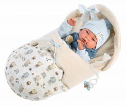Llorens Llorens 73885 NEW BORN CHLAPČEK - realistická bábika bábätko s celovinylovým telom - 40