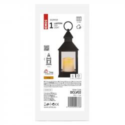 Emos LED dekorácia – lampáš antik čierna blikajúca, 3xAAA, vnútorný, vintage, časovač