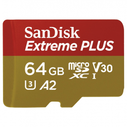 SanDisk Extreme Plus MicroSDXC 64GB A2 C10 V30 UHS-I U3 (r170/w90)