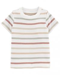 CARTER'S Set 2dielny tričko kr. rukáv, kraťasy na traky Brown&Color Stripes chlapec 18m