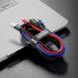 Baseus 4v1 USB kábel microUSB/2*UCB-C/Lightning 1.2m čierny