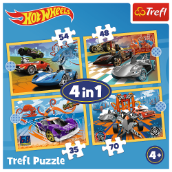 Trefl Trefl Puzzle 4v1 - Vozidlá Hot Wheels / Mattel Hot Wheels
