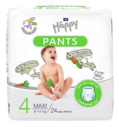 BELLA HAPPY Pants Nohavičky plienkové jednorazové 4 Maxi (8-14 kg) 144 ks - MESAČNÉ BALENIE