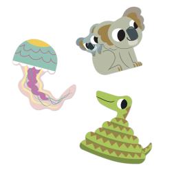 Janod Janod Stickers Samolepky Exotické zvieratá 100 ks od 3 rokov