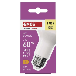 Emos Classic R63 7W E27 806lm teplá biela