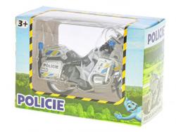 MIKRO -  Motorka policajná 12cm kov na voľný chod v krabičke