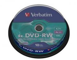Verbatim DVD-RW 10ks, 4.7GB 4x