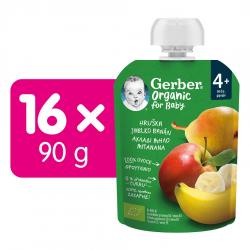 16x GERBER Organic Kapsička hruška, jablko a banán 90 g?