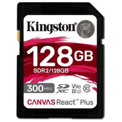 Kingston Canvas React Plus SDXC 128GB UHS-II U3 V90 Class 10 (r300MB,w260MB)