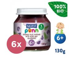 6x SALVEST Ponn BIO Pyré hruškovo-čučoriedkové s pšenom 130 g