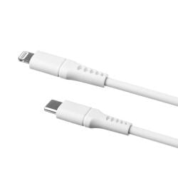 FIXED Liquid silicone kábel USB-C to Lightning PD 1.2m biely