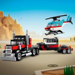 LEGO LEGO® Creator 3 v 1 31146 Nákladiak s plochou korbou a helikoptérou