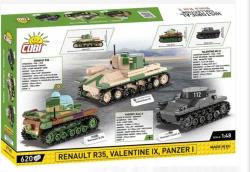 Cobi Cobi 3 tanky: Panzer I, Valentine IX, Renault R, 1:35, The Tank Museum, Les Blindes in Sau