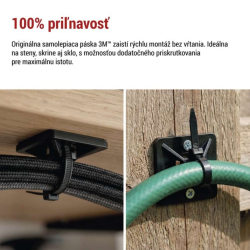 Emos Samolepiace príchytky sťahovacej pásky 20×20mm, čierne, 25ks