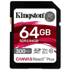 Kingston Canvas React Plus SDXC 64GB UHS-II U3 V90 Class 10 (r300MB,w260MB)