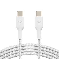 Belkin kábel USB-C to USB-C 1m opletený biely