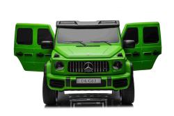 BENEO Mercedes-Benz G63 AMG 4x42 Dvojmiestne 24V, zelené lak, MP4 s USB/AUX vstup, Pohon 4x4, Batéri