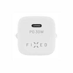 FIXED Mini sieťová nabíjačka s USB-C výstupom a podporou PD, 30W biela
