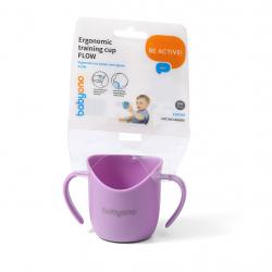 BABYONO Hrnček ergonomický s uškami 120 ml fialový 6m+