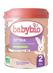 3x BABYBIO OPTIMA 2 dojčenské bio mlieko 800 g
