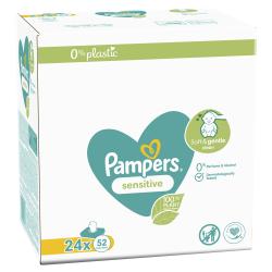 PAMPERS Sensitive vlhčené obrúsky Plastic Free 24 x 52 ks = 1248 ks