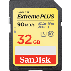 SanDisk Extreme Plus SDHC 32GB Class 10 UHS-I U3 V30 (r90MB,w60MB)