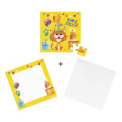 Janod Janod Blahoželanie k narodeninám s puzzle Mačka