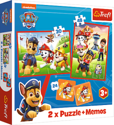 Trefl Trefl Puzzle 2v1 + pexeso - Psí tím v akcii / Viacom PAW Patrol