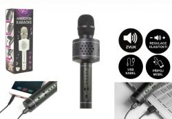 Teddies Mikrofón Karaoke Bluetooth čierny na batérie s USB káblom