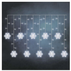Emos LED vianočný záves – vločky, 135x50cm, vnútorná, studená biela