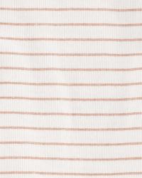 CARTER'S Set 4dielny tričko dl. rukáv, tepláky, čiapka, ponožky Brown Stripes neutrál 9m