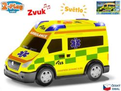 MIKRO -  2-Play Traffic Auto ambulancia CZ design 13,5cm voľný chod so svetlom a zvukom