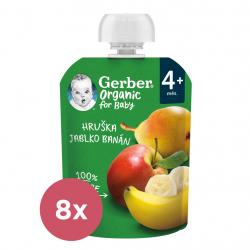 8x GERBER Organic Kapsička hruška, jablko a banán 90 g?